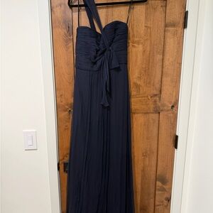 Amsale Midnight Blue Chiffon Dress